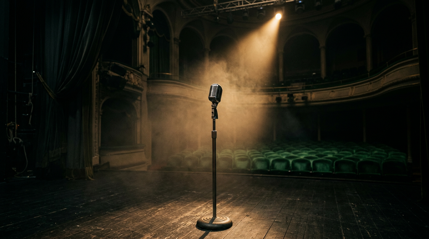 A stage lit for a live performance